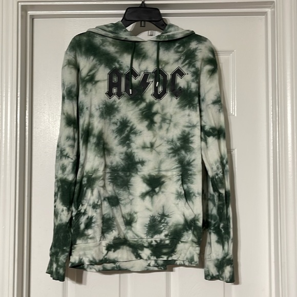 ac/dc Tops - AC/DC hooded tie dyed sweatshirt L